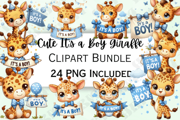 Download Cute It's a Boy Giraffe Clipart - Giraffe clipart Collection