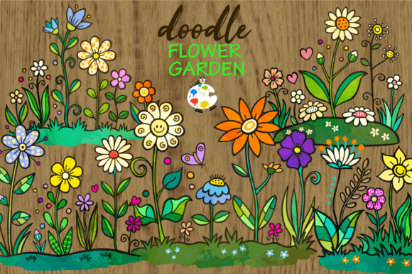 Download Doodle Flower Garden Design Elements - Elements Collection