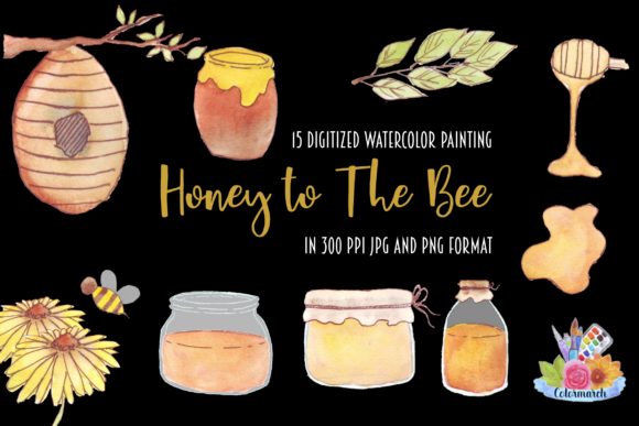 Download Honey to the Bee Hand Painted Clipart - Hand painted Collection