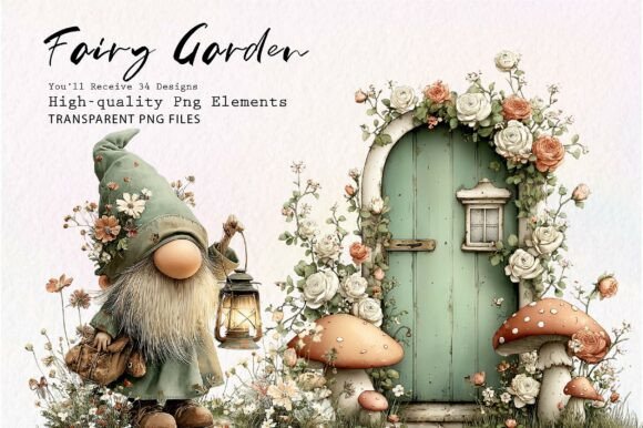 Download Whimsical Fairy Garden Clipart - Premium Resources