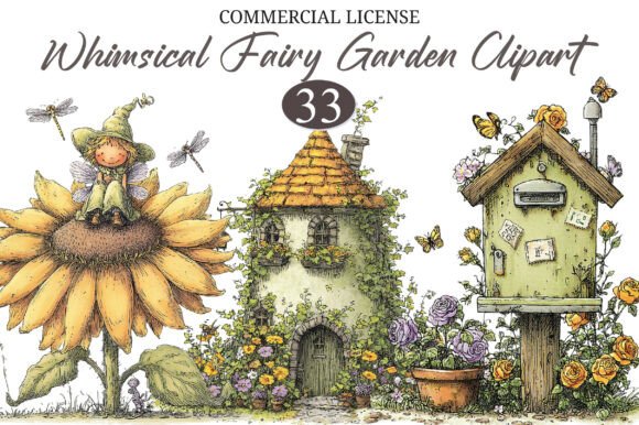 Download Whimsical Fairy Garden Clipart - Premium Resources