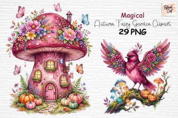 Download Magical Autumn Fairy Garden Clipart PNG - Premium Resources