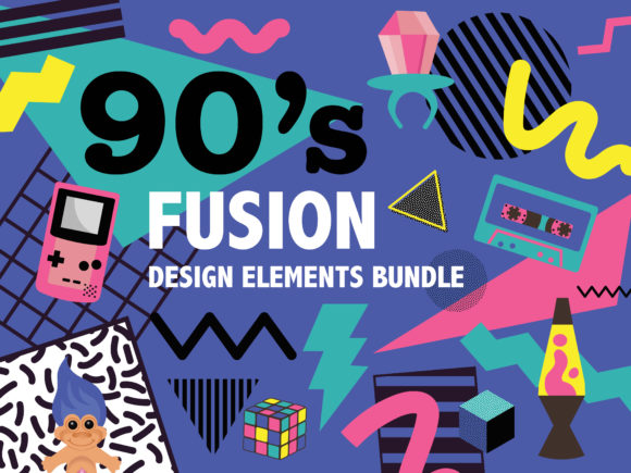 Download 90s Fusion Design Elements - Elements Collection
