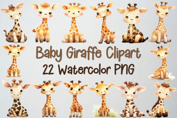 Download Watercolor Baby Giraffe Clipart Set - Giraffe clipart Collection