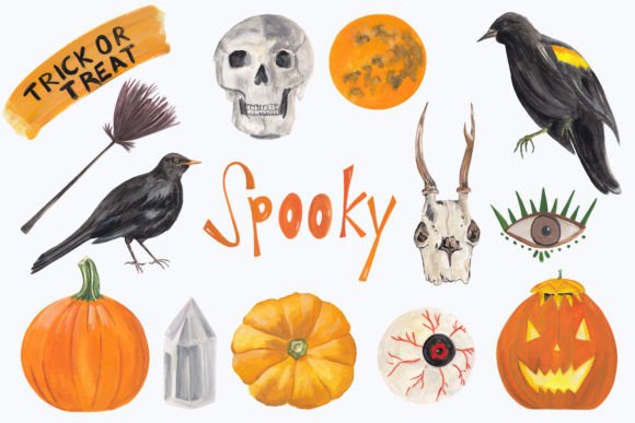 Download Halloween Hand Painted Clipart 14 Png - Hand painted Collection