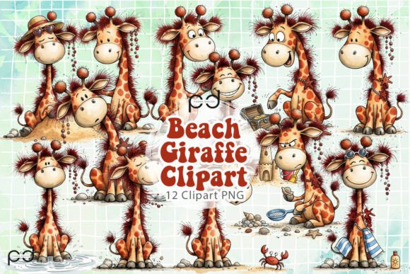 Download Cute Beach Giraffe Clipart Graphics - Giraffe clipart Collection