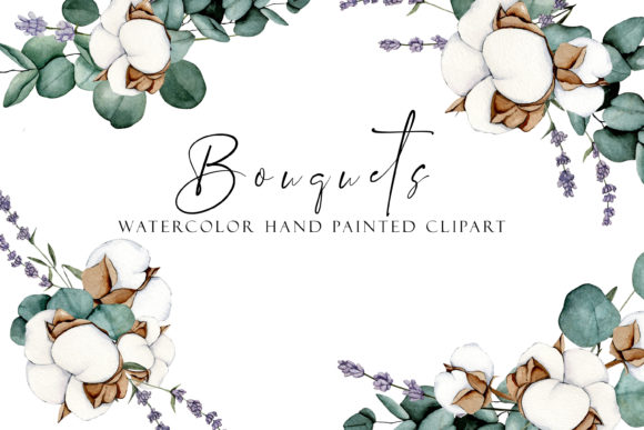 Download Watercolor Bouquets Hand Painted Clipart - Hand painted Collection