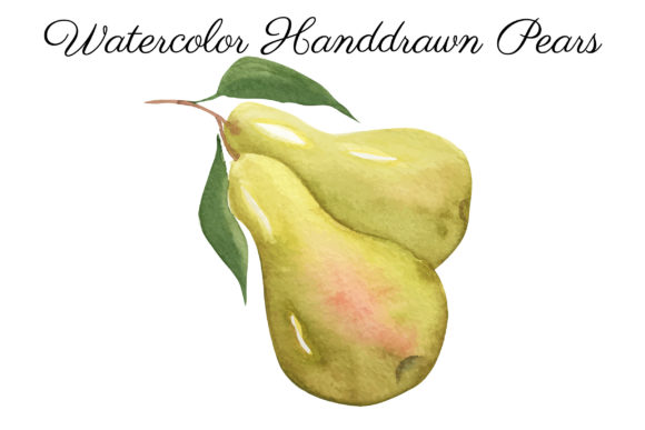 Download Watercolor Pears, Hand Painted Art - Hand painted Collection