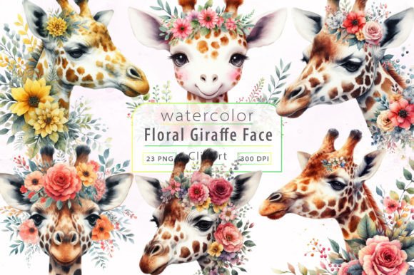 Download Watercolor Floral Giraffe Clipart - Giraffe clipart Collection